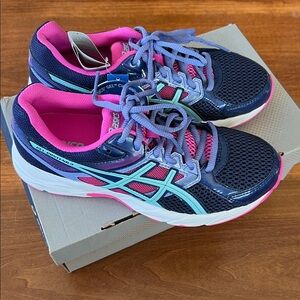 NWT ASICS Women's Gel-Contend 3 Athletic Shoes - Navy, Pink, and Aqua